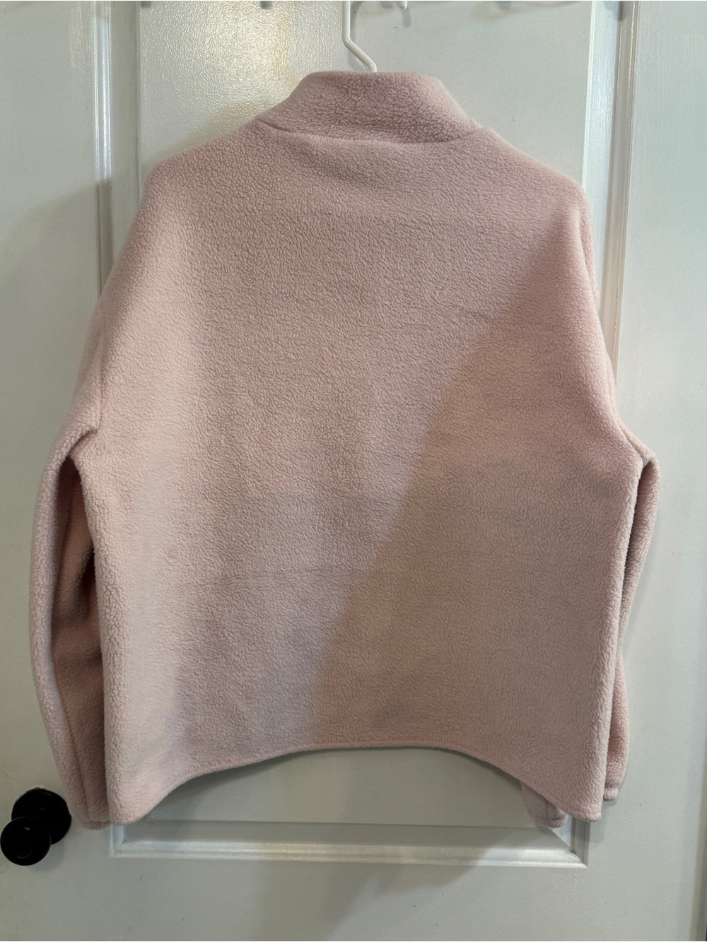 J. CREW Quilted Sherpa Half-zip Snap Pullover Pink Ivory Green Large